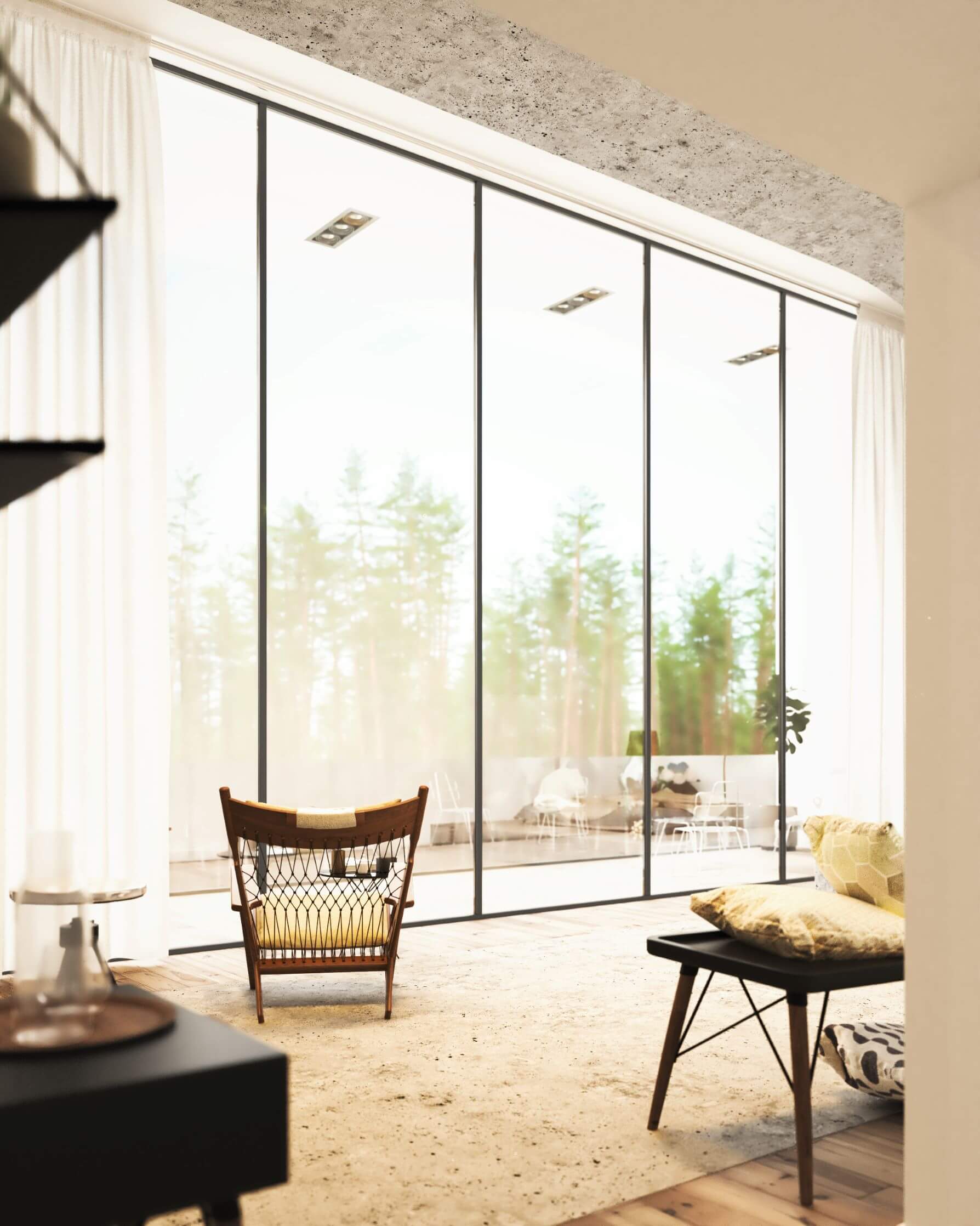 wooden chair next to window